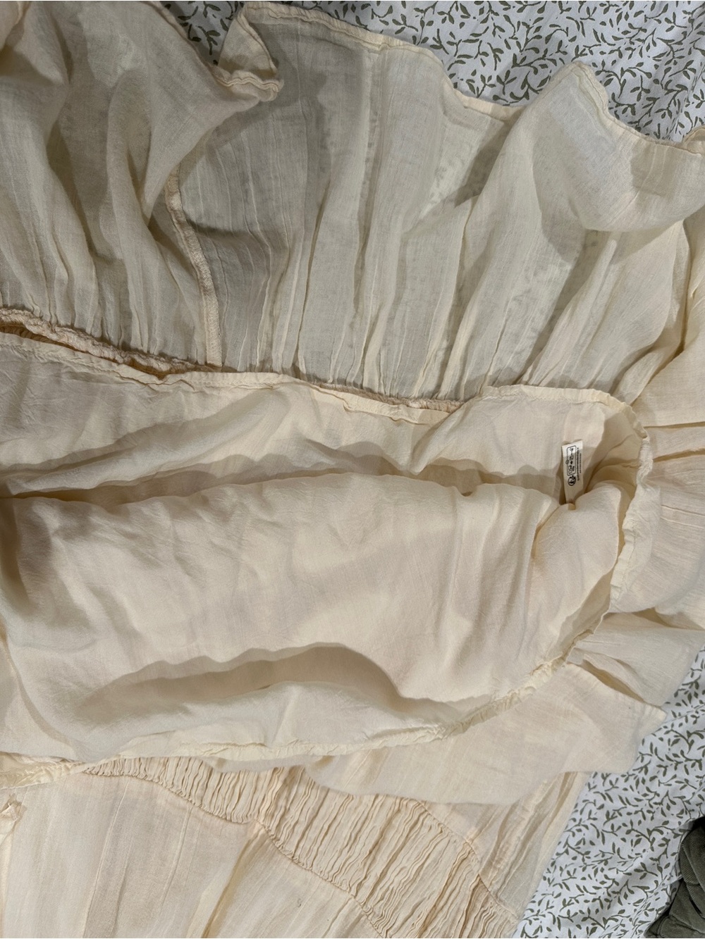 Free People Cream Smocked Maxi Dress with Ruffled Tiers - Picture 6 of 8